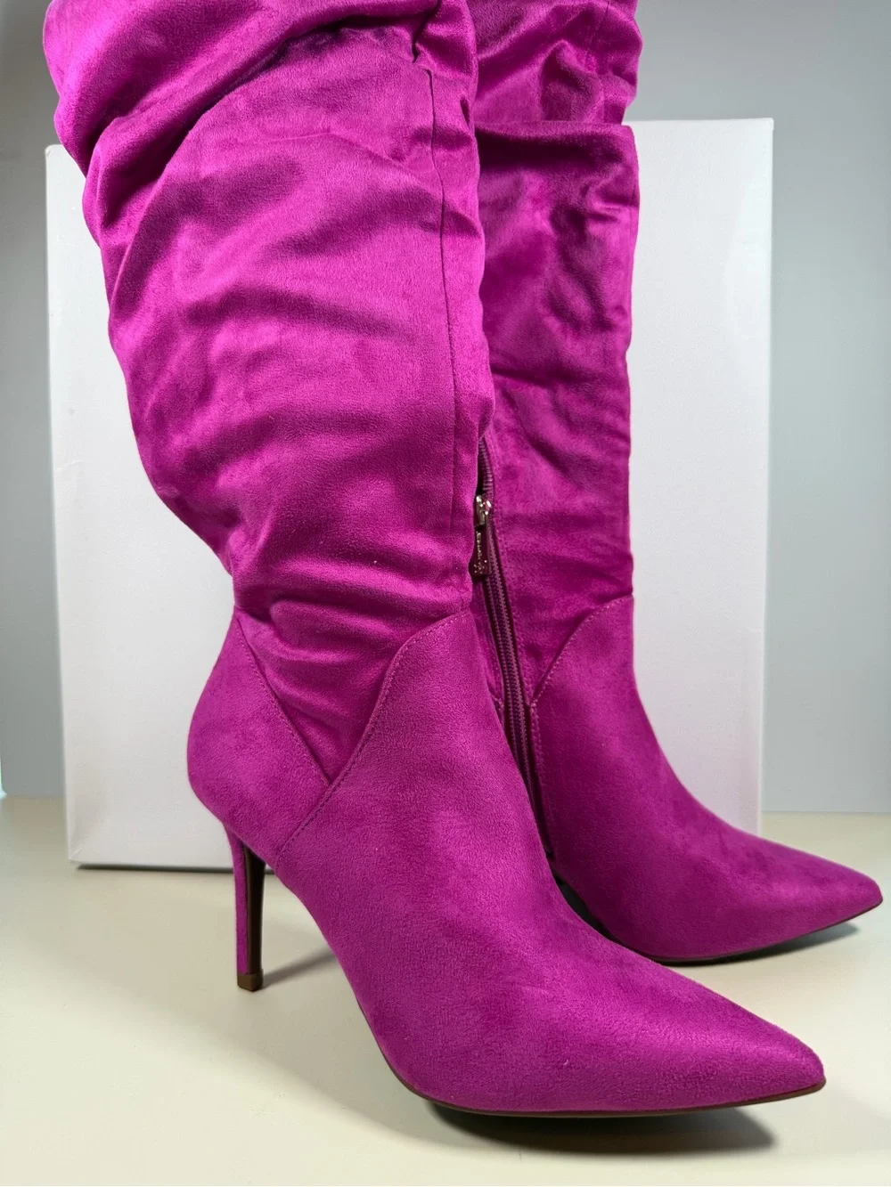 Jessica Simpson Fuchsia Pointed-Toe Stiletto Over-the-Knee Boots